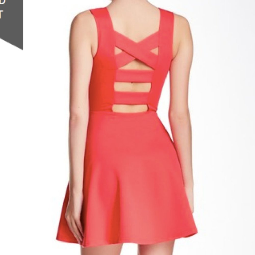Coral Dress with Crossed Backing